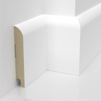 Listwa MDF przypodłogowa 20cm, biała, lakierowana, z powłoką wodoodporną - model OTTO 10cm