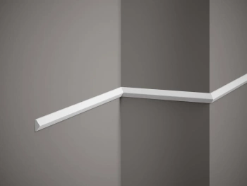 Biała Listwa Ścienna PolyForce QL022 o wymiarach 200 x 2 x 1 cm