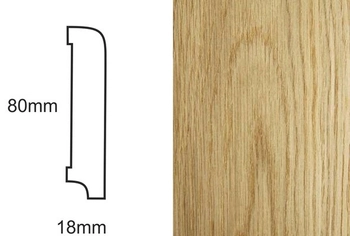 Listwa przypodłogowa fornirowana lakierowana CP80 R10 (240 cm x 8 cm x 1,8 cm) dąb
