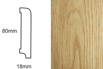Lakierowana Listwa Podłogowa Fornirowana Dąb CP80 R10 (240 cm x 8 cm x 1,8 cm)