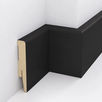 PRÓBKA 20 CM - Listwa przypodłogowa MDF TRIO R5, Czarny Mat, 10cm