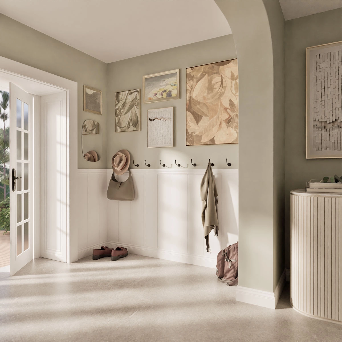 Boazeria ścienna MDF - długość 200 cm / wysokość 117,5 cm (zestaw Linea / Elegant XL / Alexa)