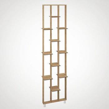 Regał przestrzenny z lameli 250x63 cm w zestawie z półkami, Dąb Saragossa