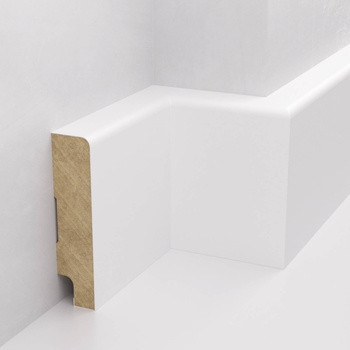 Próbka 20 cm - Biała listwa MDF z powłoką wodoodporną Trio XL 8cm