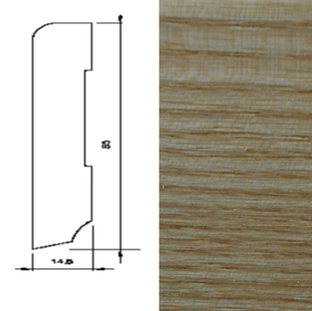 Lakierowana listwa przypodłogowa z jesionu 60/16 (240 cm x 6 cm x 1,5 cm)