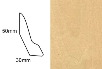 Listwa brzozowa fornirowana, nielakierowana LP60 o wymiarach 230cm x 5cm x 2,8cm