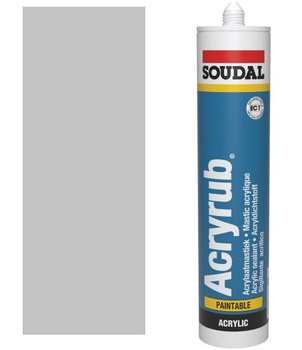 Szary uszczelniacz akrylowy Soudal Acryrub