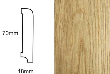 Listwa podłogowa z forniru lakierowana CP70 R10, dąb (240 cm x 7 cm x 1,8 cm)