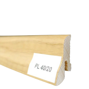 Listwa podłogowa z dębu europejskiego, lakierowana, PL40 (240 cm x 3.9 cm x 1,9 cm)