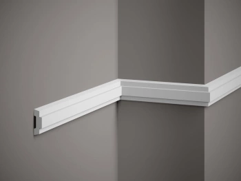Biała Listwa Ścienna PolyForce MD317 o wymiarach 200 x 1.5 x 4.5 cm