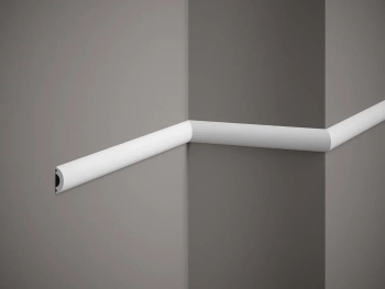 Biała Listwa Ścieniowa MD031, wymiary 200 x 1 x 3 cm, materiał PolyForce