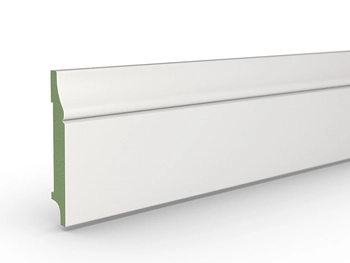 Listwa przypodłogowa MDF PLUS F6 biała wilgocioodporna (262 cm x 8 cm x 1,6 cm) lakier półmatowy RAL 9003