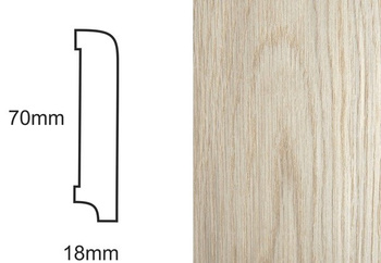 Listwa przypodłogowa dębowa, fornirowana, nielakierowana, CP70 R10, wymiary 240x7x1,8 cm