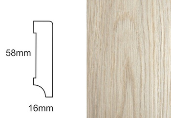 Nielakierowana listwa przypodłogowa dąb fornirowana CP58 (240 cm x 5,8 cm x 1,6 cm)
