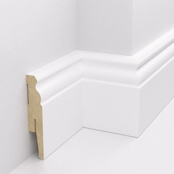 PRÓBKA 20 CM - Listwa przypodłogowa MDF - ESTILO 8cm - Biała Premium