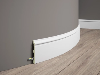 Biała Listwa Podłogowa MD358F z Flex, wymiary 200 x 1.4 x 11.7 cm
