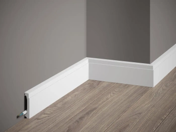 Premium Listwa Przypodłogowa MD027P Biała PolyForce wym. 200 x 1.3 x 6 cm