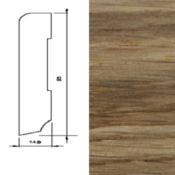 Lakierowana listwa przypodłogowa z dębu szczotkowanego 60/16 (240 cm x 6 cm x 1,5 cm)