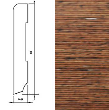 Listwa przypodłogowa drewniana, lakierowana Wenge 95/15 (240 cm x 9,5 cm x 1,5 cm)
