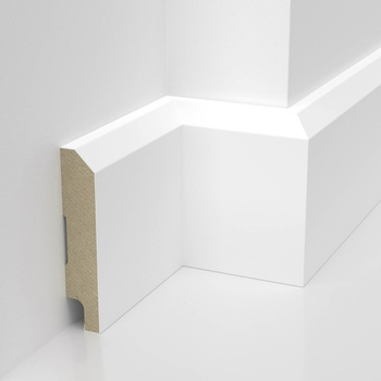 Biała Listwa Podłogowa MDF z Wodoodporną Powłoką, Model Solo, 8cm