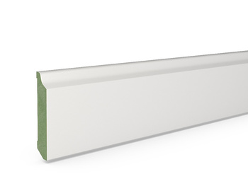Biała Listwa Przypodłogowa MDF Plus F1 Wilgocioodporna (262 cm x 8 cm x 1,6 cm) z Półmatowym Lakierem RAL 9003