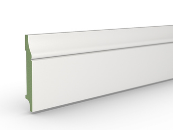 Listwa podłogowa Plus F6 MDF (262 cm x 12 cm x 1,6 cm) biała, odporna na wilgoć, lakierowana na półmat
