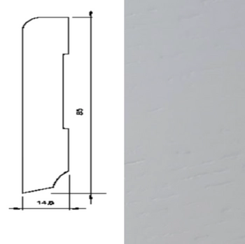 Listwa przypodłogowa biała drewno lakierowane 60/16 (240 cm x 6 cm x 1,5 cm)