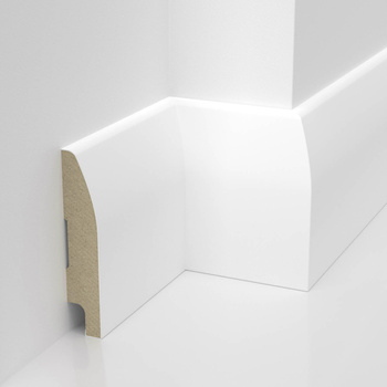 Lakierowana listwa podłogowa MDF LUNA 8cm z powłoką wodoodporną, kolor biały