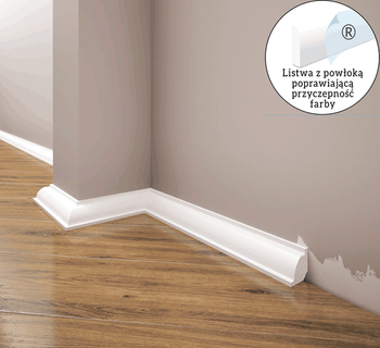 Listwa dekoracyjna do podłogi, ćwierćwałek Creativa Model LPC-01 o długości 244cm