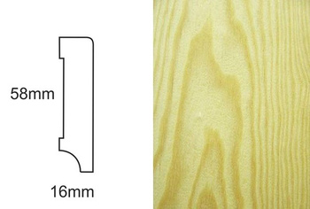 Listwa podłogowa lakierowana, fornirowana, sosnowa CP58 (240 cm x 5,8 cm x 1,6 cm)