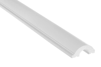 Końcówka panelu ściennego Duna PolyForce w kolorze białym, prawy bok, wymiary 270 x 1.32 x 3.1 cm