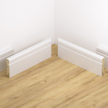 Narożnik wewnętrzny listwy przypodłogowej, lakierowany, FOGE LB2 - 8cm