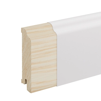 PRÓBKA 20 CM - Listwa przypodłogowa świerkowa 80x15 mm – biała Polyblend