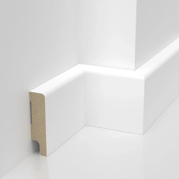 Listwa MDF biała z powłoką wodoodporną Trio, 6cm, lakierowana