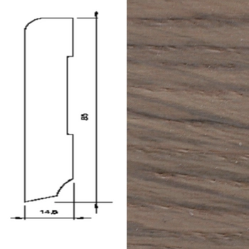 Drewniana listwa przypodłogowa lakierowana 60/16 (240 cm x 6 cm x 1,5 cm) Dąb Latte Macchiato