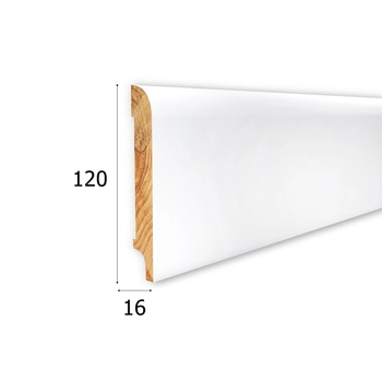 Listwa przypodłogowa drewniana lakierowana OPAL120 (240 cm x 12 cm x 1,6 cm) iglaste