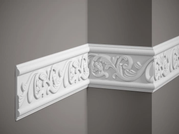 Biała Listwa Ścienna MDC236 z ProFoam o wymiarach 200 x 1.4 x 12.8 cm