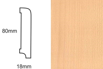 Lakierowana Listwa Podłogowa Fornirowana Buk CP80 R10 (240 cm x 8 cm x 1,8 cm)