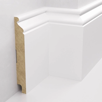 PRÓBKA 20 CM - Listwa przypodłogowa MDF lakierowana biała z wodoodporną powłoką MODERNA 12cm