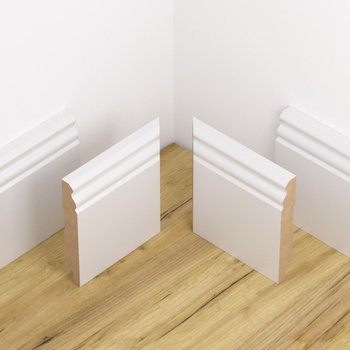 Lakierowany narożnik wewnętrzny do listwy przypodłogowej ESTILO z powłoką wodoodporną, biały, 10cm.