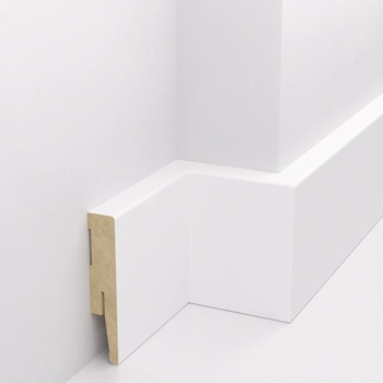 PRÓBKA 20 CM - Listwa przypodłogowa MDF - PRIMA 8cm - Biała Premium