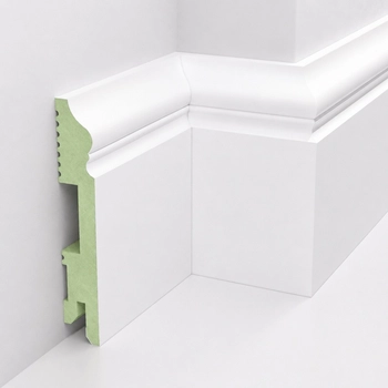PRÓBKA 20 CM - Listwa przypodłogowa MDF lakierowana biała wilgocioodporna FOGE LB3 - 10cm