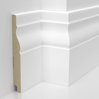PRÓBKA 20 CM - Listwa przypodłogowa MDF lakierowana biała z wodoodporną powłoką BONITA 15cm