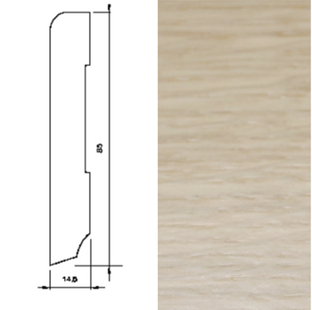 Olejowana listwa dębowa przypodłogowa Biały Dąb 60/16 (240cm x 6cm x 1,5cm)