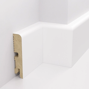 PRÓBKA 20 CM - Listwa przypodłogowa MDF lakierowana biała FOGE - LB1 8cm