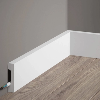 Listwa przypodłogowa Premium MD359P biała wym. 200 x 1.6 x 7 cm, z PolyForce