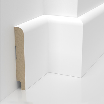 Listwa MDF przypodłogowa 20 cm, biała z wodoodporną powłoką, lakierowana - model SOLO 10cm