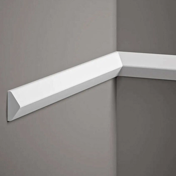 Listwa ścienna QL023 biała wym. 200 x 1.9 x 4 cm, z PolyForce