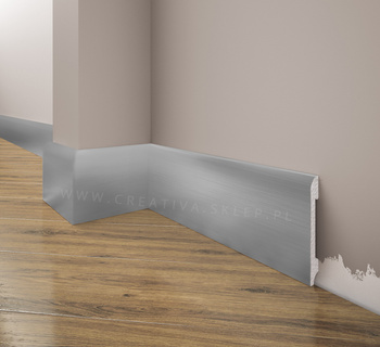 Listwa podłogowa Creativa LPC-11a w odcieniu aluminium, długość 244cm