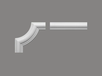 Biały Narożnik Ścienny PolyForce MD002-10, wymiary 15.4 x 4 x 15.4 cm